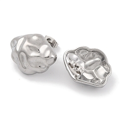 変色しない304ステンレススチールスタッドピアス  ステンレス鋼色  16.5x20.5mm&nbsp;EJEW-H013-33P