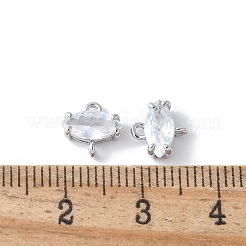 Brass Pave Cubic Zirconia Connector Charms&nbsp;KK-F892-53P-12