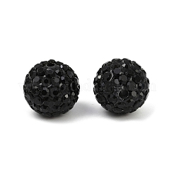 樹脂粘土ラインストーンビーズ  グレードA  ラウンド  PP 15  ジェット  12mm  穴：1.8mm  pp15（2.1~2.2mm）&nbsp;RB-C1438-12mm-A02