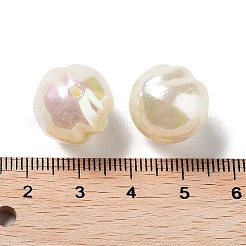 ABSプラスチックビーズ  ABカラーメッキ  ラウンド  ライトゴールデンロッドイエロー  15.5x15x15mm  穴：2mm&nbsp;KY-C018-05