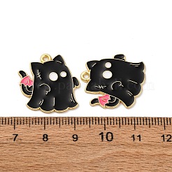 ハロウィンアロイエナメルペンダント  ゴールドカラー  ゴースト  21.5x20.5x1mm  穴：1.6mm&nbsp;LS-STAS-I354-01G-F