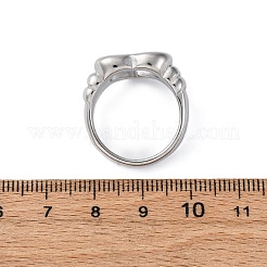 304ステンレススチール指輪  ハート  ステンレス鋼色  14.5mm  内径：18mm&nbsp;RJEW-Q020-14P