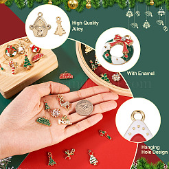 40Pcs 20 Style Christmas Rack Plating Alloy Enamel Pendants&nbsp;ENAM-TA0001-54