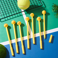 8Pcs Ball Series Cartoon Stainless Steel Pens&nbsp;AJEW-TADJ0001-37E
