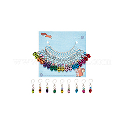 18Pcs 9 Colors Halloween Skull Plastic Pendant Stitch Markers&nbsp;HJEW-NB00004