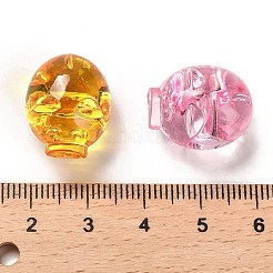 透明なアクリルビーズ  豚  ミックスカラー  15x15x18.5mm  穴：2.8mm  約：248個/ 500 G&nbsp;OACR-Z016-12A