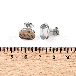 304 Stainless Steel Stud Earrings&nbsp;EJEW-L309-01D-P