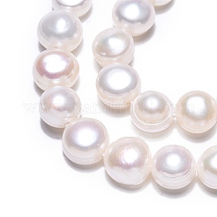 天然養殖淡水パールビーズ連売り  研磨両側  乳白色  7~8x7~8.5x4~7mm  穴：0.7mm  約24~27個/連  6.89~7.28''（17.5~18.5センチメートル）&nbsp;PEAR-N014-07J-02