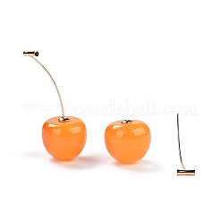 Lifelike Cherry Resin Dangle Stud Earrings&nbsp;LS-EJEW-F274-01A