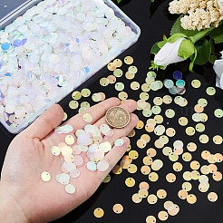 装飾アクセサリー2880個  PVCプラスチック製のスパンコール/スパンコールペンダント  フラットラウンド  クリアAB  10x0.2mm  穴：1.4mm&nbsp;KY-DC0001-48C
