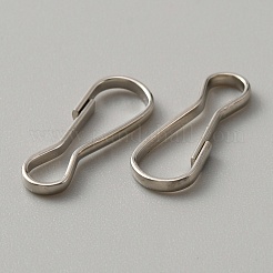 アイアン製キークラスプパーツ  留め金スナップ  ひょうたん形状  プラチナ  20x7.5x1.5mm&nbsp;IFIN-WH0052-71P