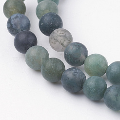 Natural Moss Agate Bead Strands&nbsp;G-G735-62F-6mm