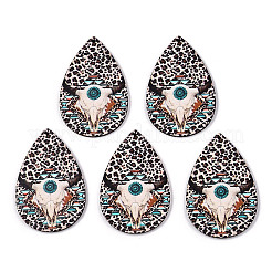 Single Face Printed Basswood Big Pendants&nbsp;WOOD-TAC0021-09