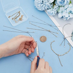 8Pcs 4 Styles 304 Stainless Steel Satellite Chain Bracelet Slider Making&nbsp;AJEW-AR0001-87