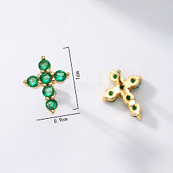 Exquisite Cross Brass Cubic Zirconia Stud Earrings&nbsp;LS-GX6224