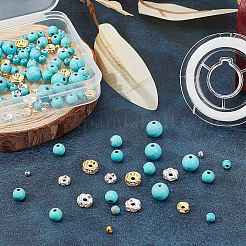 DIY Synthetic Turquoise Beads Necklace Making Kit&nbsp;DIY-SC0018-05