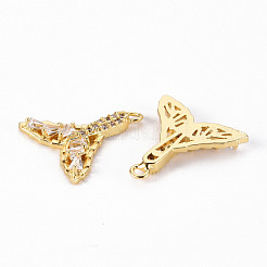 Brass Micro Pave Clear Cubic Zirconia Pendants&nbsp;ZIRC-S068-027-NF