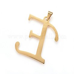 304ステンレススチールペンダントとスタッドピアスジュエリーセット  アルファベット  文字.e  49x40x1.7mm  穴：9x4.5mm  16.5x15x1.5mm  ピン：0.8mm&nbsp;SJEW-P100-05G