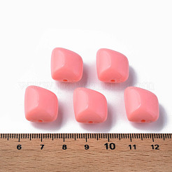 不透明なアクリルビーズ  ポリゴン  ライトコーラル  17.5x15.5x11mm  穴：2mm  約230個/500g&nbsp;MACR-S373-15A-A08