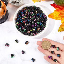 400Pcs Opaque Black Acrylic Beads&nbsp;MACR-SC0001-66