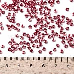MIYUKIラウンドロカイユビーズ  日本製シードビーズ  （rr425)不透明なキャデラックの赤い光沢  8/0  3mm  穴：1mm  約422~455PCS /ボトル  10 G /ボトル&nbsp;SEED-JP0009-RR0425