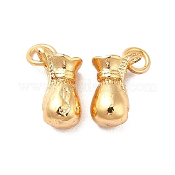 ラックメッキ真鍮チャーム  丸カン付き  財布  ゴールドカラー  5x10mm  穴：2.5mm&nbsp;KK-D085-06G