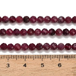 天然のレッドトルマリンビーズ連売り  多面カット  ラウンド  4~4.5mm  穴：0.6mm  約91~92個/連  15.08''~15.43''（38.3~39.2センチメートル）&nbsp;GG-CBA77FB-B01-4mm-A