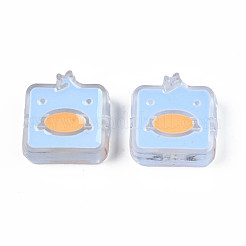 透明なアクリルビーズ  エナメル  アヒルと正方形  ミックスカラー  24x23x8mm  穴：3mm&nbsp;ACRC-S039-09