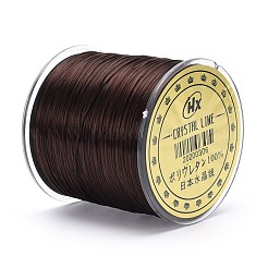 平らな日本の水晶弾性ストレッチスレッド  ブレスレット用ジェムストーンジュエリービーズクラフト作り  ブラウン  0.5mm  約328ヤード（300m）/ロール&nbsp;EW-Z001-A11