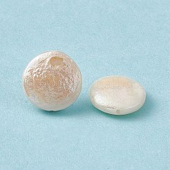 天然な培養された淡水パールビーズ  フラットラウンド  貝殻色  11.5~12x3.5~4.5mm  穴：0.8mm&nbsp;PEAR-N020-L21