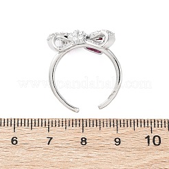 Brass Micro Pave Cubic Zirconia Cuff Rings for Women&nbsp;RJEW-A062-01P