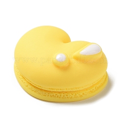 不透明樹脂エナメルデコデンカボション  模造食品  ハート型のマカロン  きいろ  17x21.5x9.5mm&nbsp;RESI-M032-02D