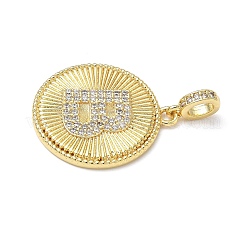 Brass Micro Pave Clear Cubic Zirconia Pendants&nbsp;KK-L253-17G-B