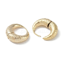 テクスチャリング 真鍮フープピアス 女性用  18KGP本金メッキ  23x8mm&nbsp;EJEW-H006-06B-G