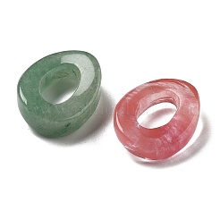 天然石ペンダント  穴のある楕円形  23x18x6mm  穴：12.5x7.5mm&nbsp;G-P563-04