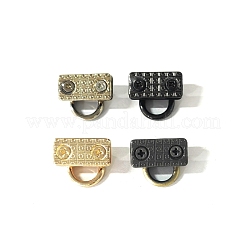 亜鉛合金サイドクリップバックルネイルリベットコネクタクラスプ  dリング付き  バッグハンガー用  プラチナ  10x20mm  内径：7.5x9mm&nbsp;PURS-PW0001-121P