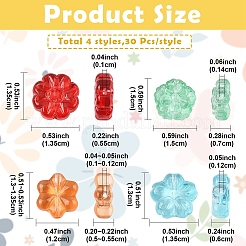120Pcs 4 Styles Transparent Normal Glass Beads&nbsp;GLAA-YW0005-83