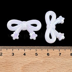 プラスチックビーズを電気メッキ  蝶結び  ホワイト  13x21.5~22x6.8mm  穴：2mm&nbsp;KY-Z002-04B