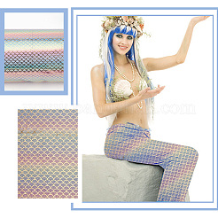 光沢のあるホログラム ポリエステル マーメイド プリント魚のうろこ生地  服飾材料  DIYの工芸品について  他の模様  150x0.02cm&nbsp;DIY-WH0304-480