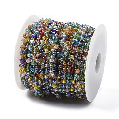 Glass Round Beaded Chains&nbsp;CHS-A015-01G-01