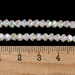 電気メッキガラスビーズセット  パール光沢メッキ  多面カット  双円錐形  ゴーストホワイト  4x4x3mm  穴：1mm  約149個/連  12.2~12.6''（31~32センチメートル）&nbsp;GLAA-Q105-04P