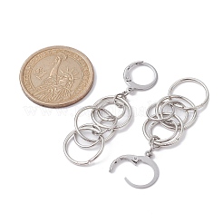 変色しない304ステンレススチール製フレンチフックピアス（女性用）  リング  ステンレス鋼色  50x14.5mm&nbsp;EJEW-JE05529