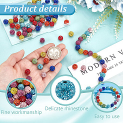 96Pcs 8 Styles Pave Disco Ball Beads&nbsp;RB-GA0001-03