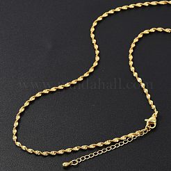 Brass Singapore Chains Necklaces for Women&nbsp;NJEW-D302-36G