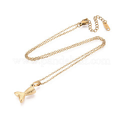 304 Stainless Steel Pendant Necklaces&nbsp;NJEW-T018-37G