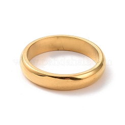201ステンレススチール製プレーンバンドリング（女性用）  ゴールドカラー  内径：17mm&nbsp;RJEW-I089-51G