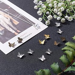 真鍮製チャーム  蝶  ミックスカラー  13x11mm  6色  20個/カラー  120個/箱&nbsp;KK-NB0002-11