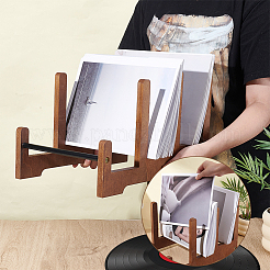 木製の音楽レコードオーガナイザーホルダー  CD収納棚  シエナ  37x22.5x26.5cm&nbsp;ODIS-WH0043-181