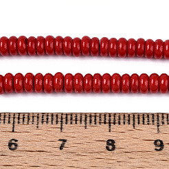合成ターコイズビーズ連売り  染め  ロンデル  クリムゾン  4~4.5x1.5~2mm  穴：0.6mm  約200~202個/連  15.35インチ（39cm）&nbsp;G-N352-18