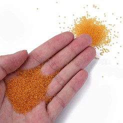 透明チェコガラスシードビーズ15/0個  ラウンド  ゴールデンロッド  1.5x1mm  穴：0.5mm  約500 G /袋&nbsp;SEED-N004-004-22